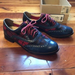 Plaid cold haan oxfords